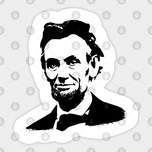 Abraham Lincoln Portrait Pop Art Black White Sticker by phatvo